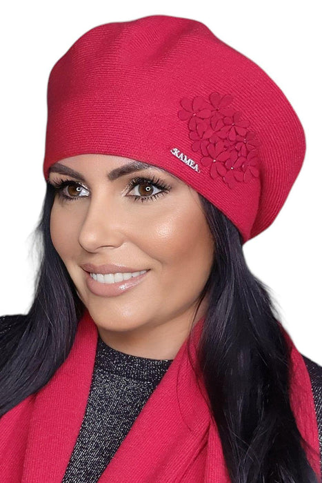 Elegant Floral Winter Beret