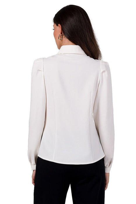 Sophisticated Long Sleeve Shirt with Chic Shoulder Accents by BeWear