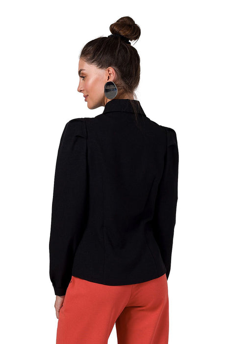 Sophisticated Long Sleeve Shirt with Chic Shoulder Accents by BeWear