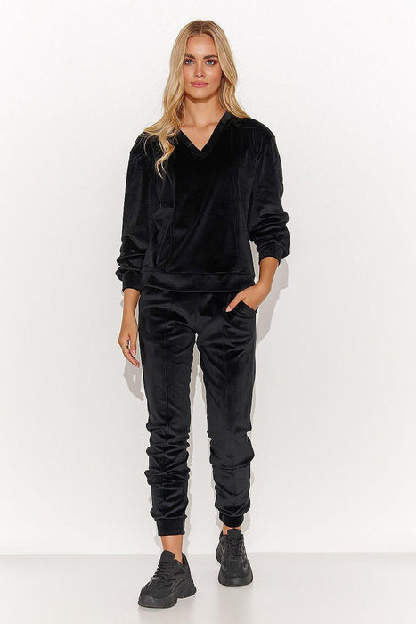 Luxurious Velvet Macadamia Tracksuit Set