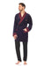 Luxurious Men's Velour Bathrobe with Shawl Collar and Emblem