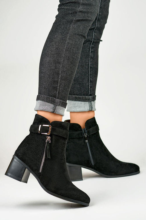 Sleek Eco-Friendly Heeled Booties with Plush Faux Fur Interior