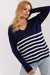 Sophisticated Melange Striped Long-Sleeve Knitwear