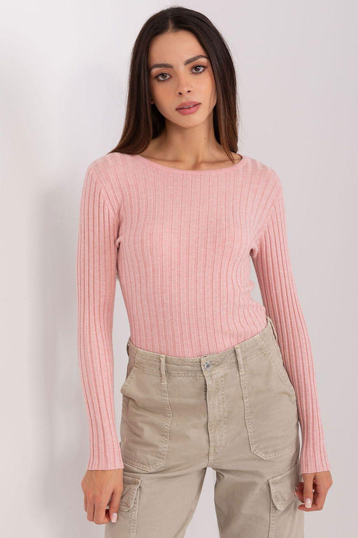 Elegant Ribbed Knit Sweater for Women