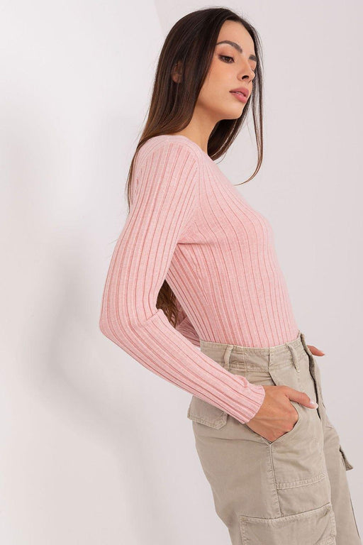 Elegant Ribbed Knit Sweater for Women