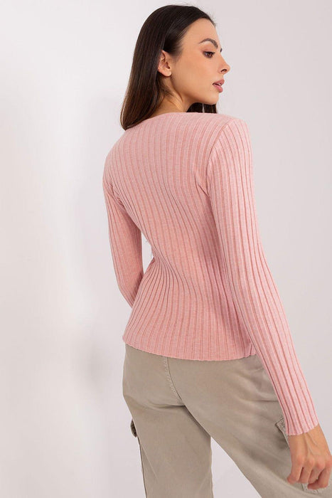 Elegant Ribbed Knit Sweater for Women