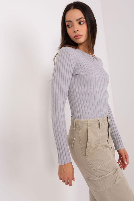 Elegant Ribbed Knit Sweater for Women