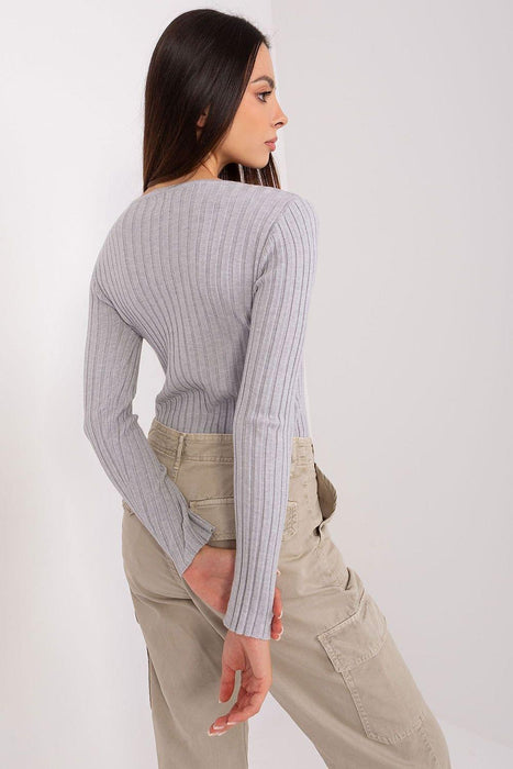 Elegant Ribbed Knit Sweater for Women