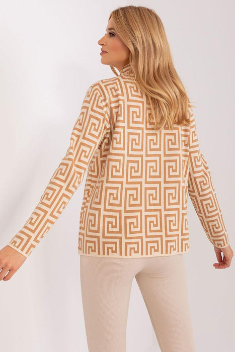 Trendy Geometric Patterned Women's Pullover Sweater