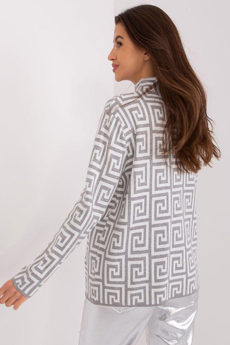 Trendy Geometric Patterned Women's Pullover Sweater