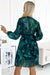 Chic Green Print Chiffon Evening Dress by Numoco