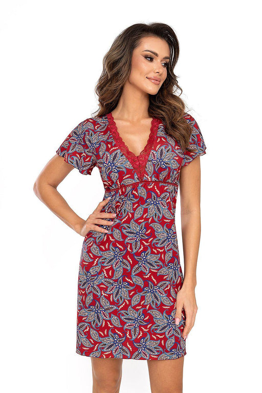 Burgundy Elegance Lace Nightshirt by Donna