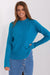 Variegated Textured Knit Jumper with Classic Round Neck