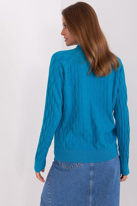 Variegated Textured Knit Jumper with Classic Round Neck