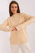 Variegated Textured Knit Jumper with Classic Round Neck