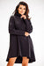 Cozy Autumn Trapeze Turtleneck Dress with Stretchy Comfort