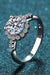 Elegant Halo Ring with 1 Carat Lab-Diamond and Zircon Accents