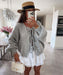 2024 Casual Knitted Bow Lace Up Cardigan Women Solid O-neck Short Sleeve Hollow Out Sweater Female Autumn Lady Solid Streetwear