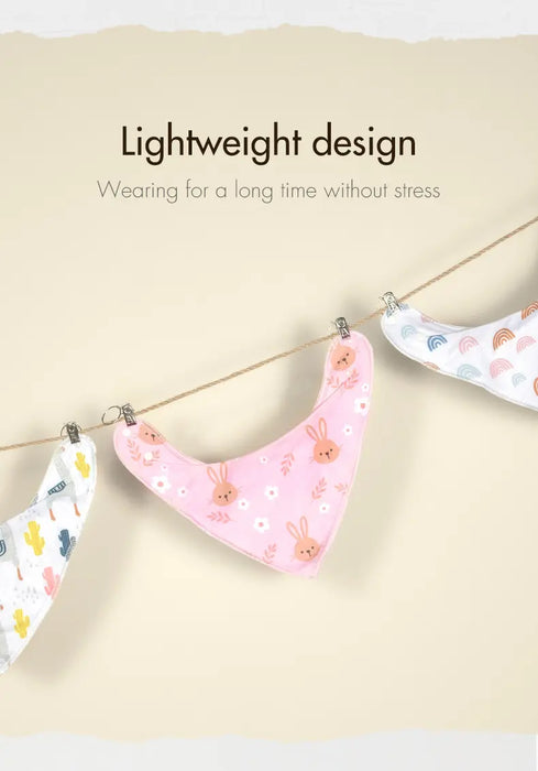 Organic Cotton Triangle Bibs Set for Newborns - Adorable Animal Designs for Feeding and Drooling