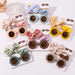 3Pcs/Set Newborn Print Bowknot Headbands and Cute Round Sunglasses