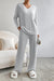 Chic Ribbed V-Neck Lounge Set - Ultimate Comfort Attire