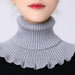 Winter Chic Cotton Turtleneck with Detachable False Collar