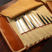 Stylish Faux Leather Knife Organizer - Portable and Wall-Mountable Culinary Storage Solution