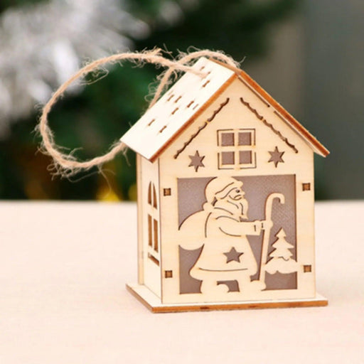 Glowing Wooden Christmas Cottage - Handmade Holiday Ornament & Gift