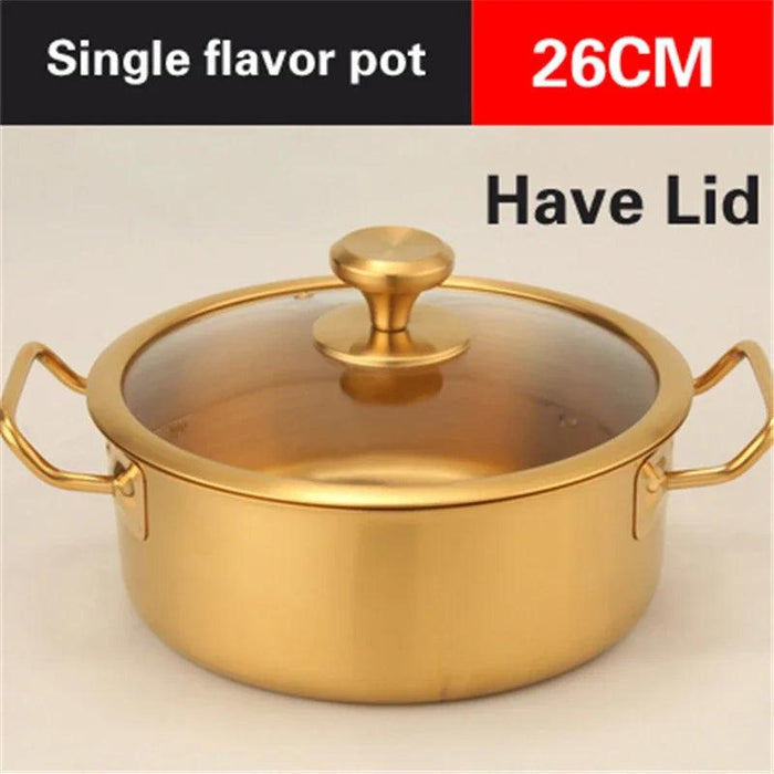 Golden Fusion Copper Soup Pot with Durable Stainless Steel Design