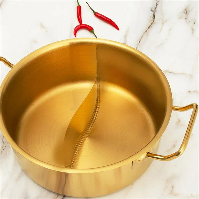 Golden Fusion Copper Soup Pot with Durable Stainless Steel Design