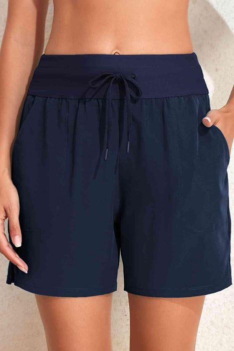 Beach Vibes Functional Swim Shorts with Pockets