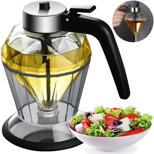 Exquisite Diamond-Shaped Glass Oil Dispenser - Drip-Free Multi-Purpose Kitchen Tool for Oils, Honey, and Condiments