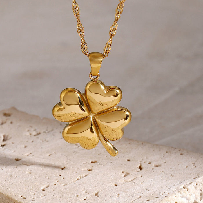 18K Gold Plated Four-Leaf Clover Pendant Necklace