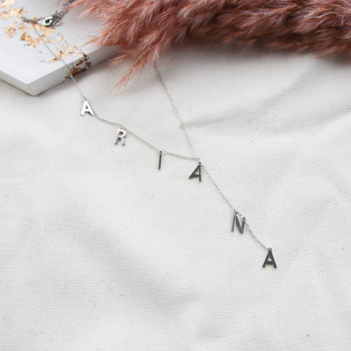 Personalized Lariat Name Necklace - Dainty Bubble Letters Jewelry for Women