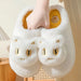 Cozy Plush Cat Face Slippers for Couples - Soft Cotton Slip-Ons for Winter Warmth