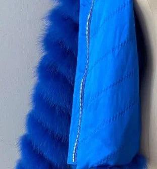 Luxe Reversible Fox Fur Cardigan with Silk Silk Lining