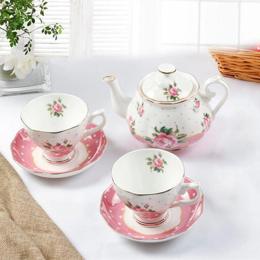 European Royal Gold-Trimmed Bone China Tea and Coffee Set - Opulent Afternoon Tea Collection