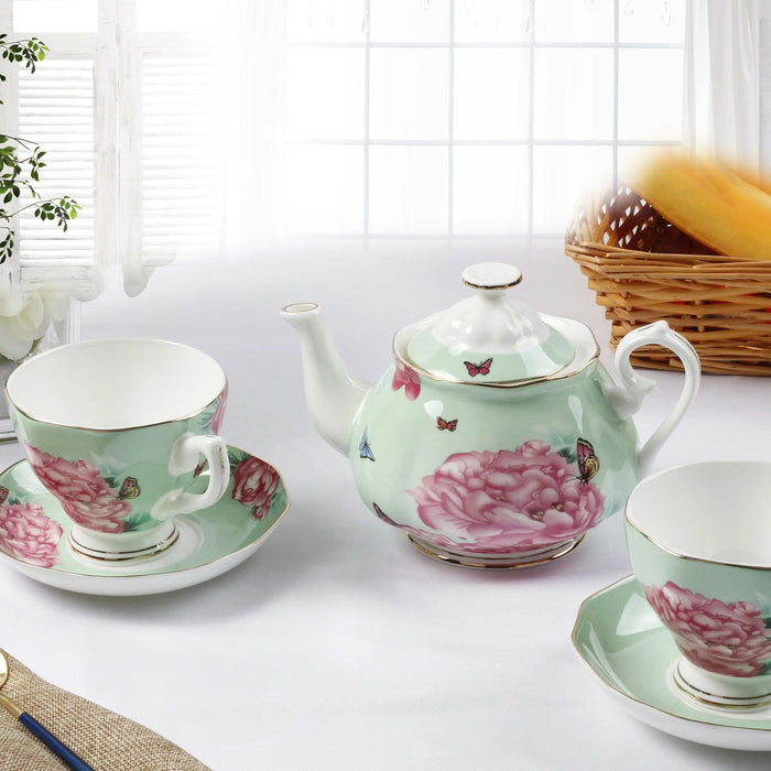 European Royal Gold-Trimmed Bone China Tea and Coffee Set - Opulent Afternoon Tea Collection