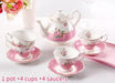 Bone China Coffee and Tea Service Set - Exquisite Porcelain Pot, Cups, and Saucers