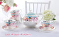 Bone China Coffee and Tea Service Set - Exquisite Porcelain Pot, Cups, and Saucers