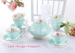 Bone China Coffee and Tea Service Set - Exquisite Porcelain Pot, Cups, and Saucers