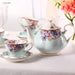 Bone China Coffee and Tea Service Set - Exquisite Porcelain Pot, Cups, and Saucers