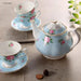 Bone China Coffee and Tea Service Set - Exquisite Porcelain Pot, Cups, and Saucers