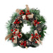 Luxurious Red and Gold LED Christmas Wreath - Elegant Holiday Illumination