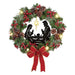 Luxurious Red and Gold LED Christmas Wreath - Elegant Holiday Illumination