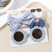 3Pcs/Set Newborn Print Bowknot Headbands and Cute Round Sunglasses