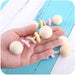 Natural Beech Wood Baby Rattle and Hand Bells - Montessori Educational Toys for Newborns