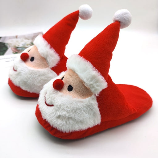 Cozy Cartoon Santa and Elk Home Slippers