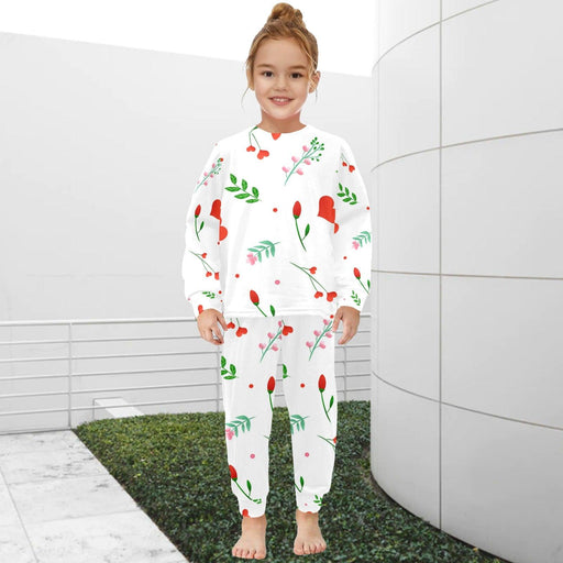 Charming All-Over Print Girls' Polyester Pajama Set (Sizes 2-7)