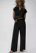 Effortless Elegance: Cozy Black Knit V Neck Sweater and Wide Leg Pants Set